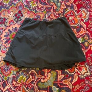 Women's Black Active Skater Skirt with Built-in Liner